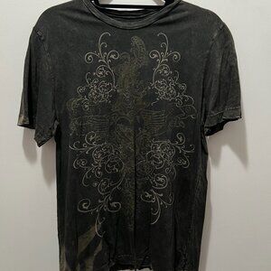 Heritage 1981 Vintage Tee in Charcoal - Trashy Y2K Grunge Style Flourish Graphic